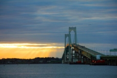 Sunset over Newport Bridge